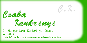 csaba kankrinyi business card